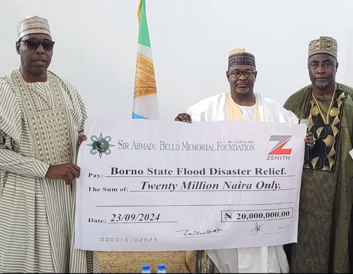 Ambaliyar Ruwa: Gidauniyar tunawa da Sardauna ta ba da tallafin naira miliyan 20 a Maiduguri